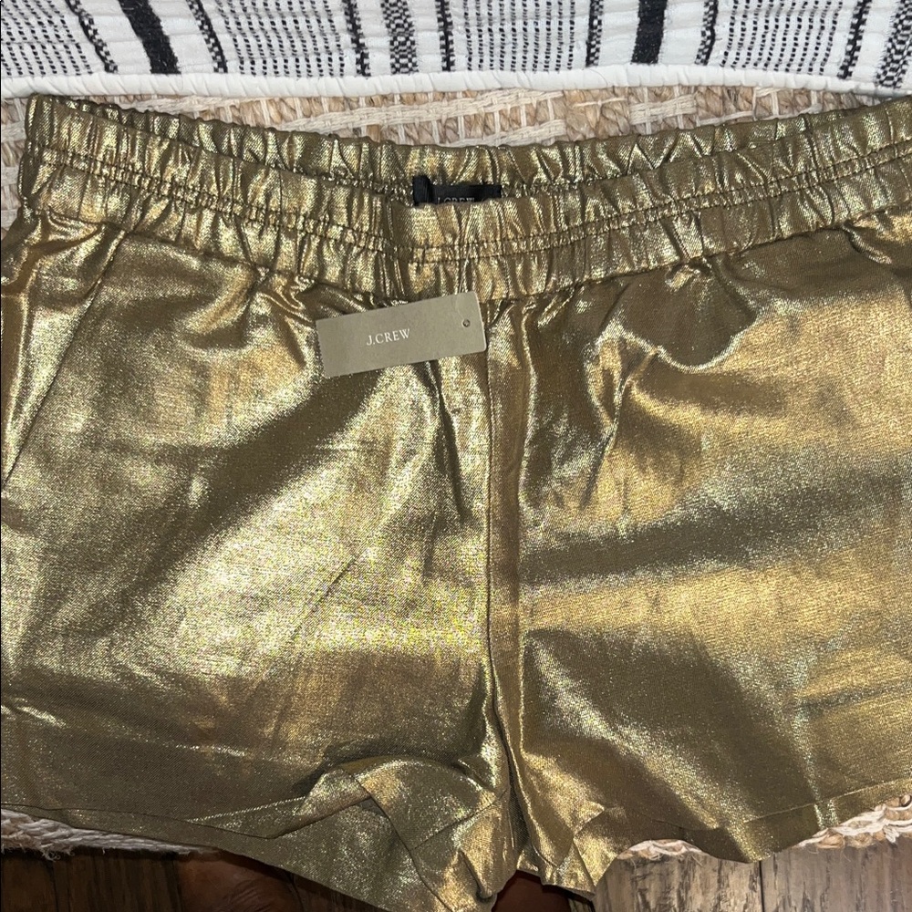 J. Crew Women's Metallic Gold Athletic Shorts